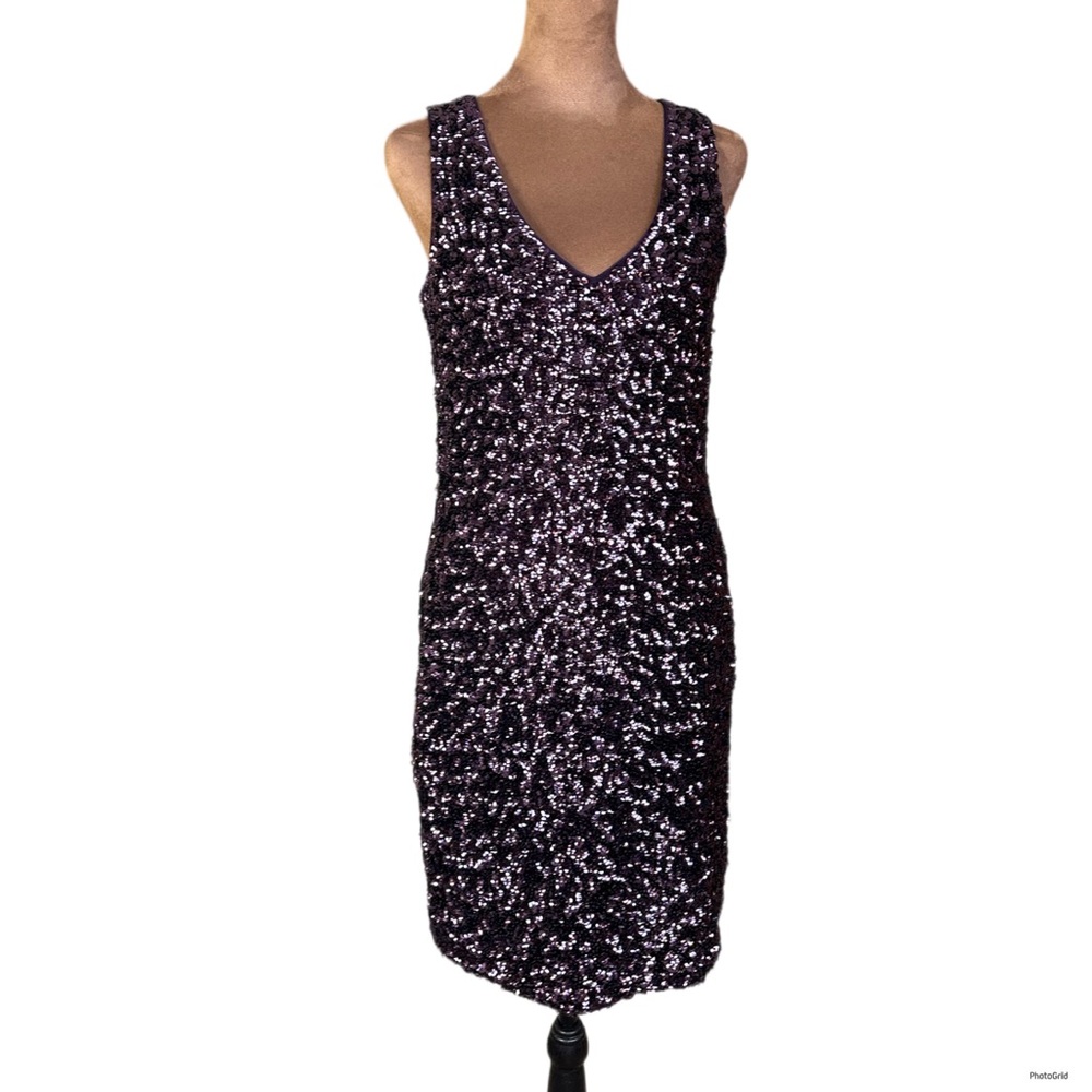 CACHET vintage Purple Sequin bodycon mini dress size 8
